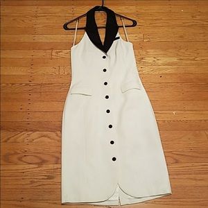 Tuxedo Style Halter Dress w/Black belt